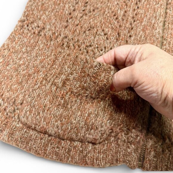 Vintage Woolrich Women’s Large Zip Front Wool Cardigan Sweater Rustic Brown - Picture 6 of 11